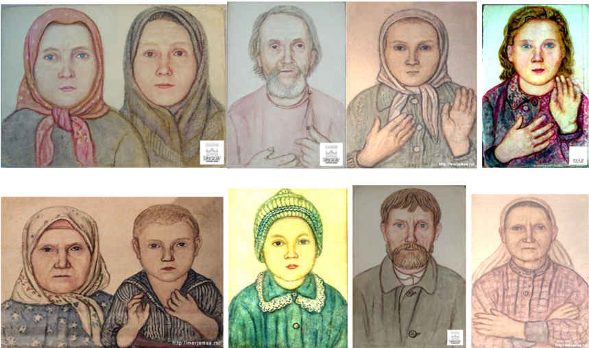 Portraits of peasants by Efim Chestnyakov