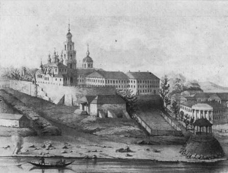 78. Вид на Костромской кремль. Гравюра. Середина XIX в.