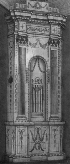 89. Изразцовая печь в бывш. доме Мичуриных. Конец XVIII в.