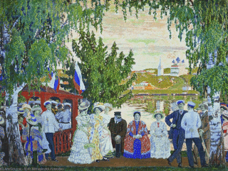 Кустодиев Б. М. Гуляние. 1910 год. Холст, темпера.