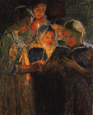 Богданов-Бельский Н. П. Хор девочек, 1916 год. Холст, масло.